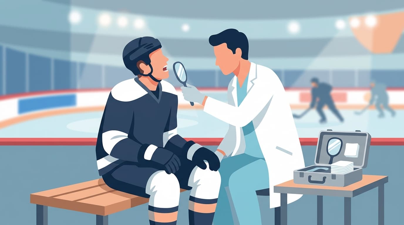 美 아이스하키 NHL, 이 부러지면 벤치 옆에서 바로 신경치료한다