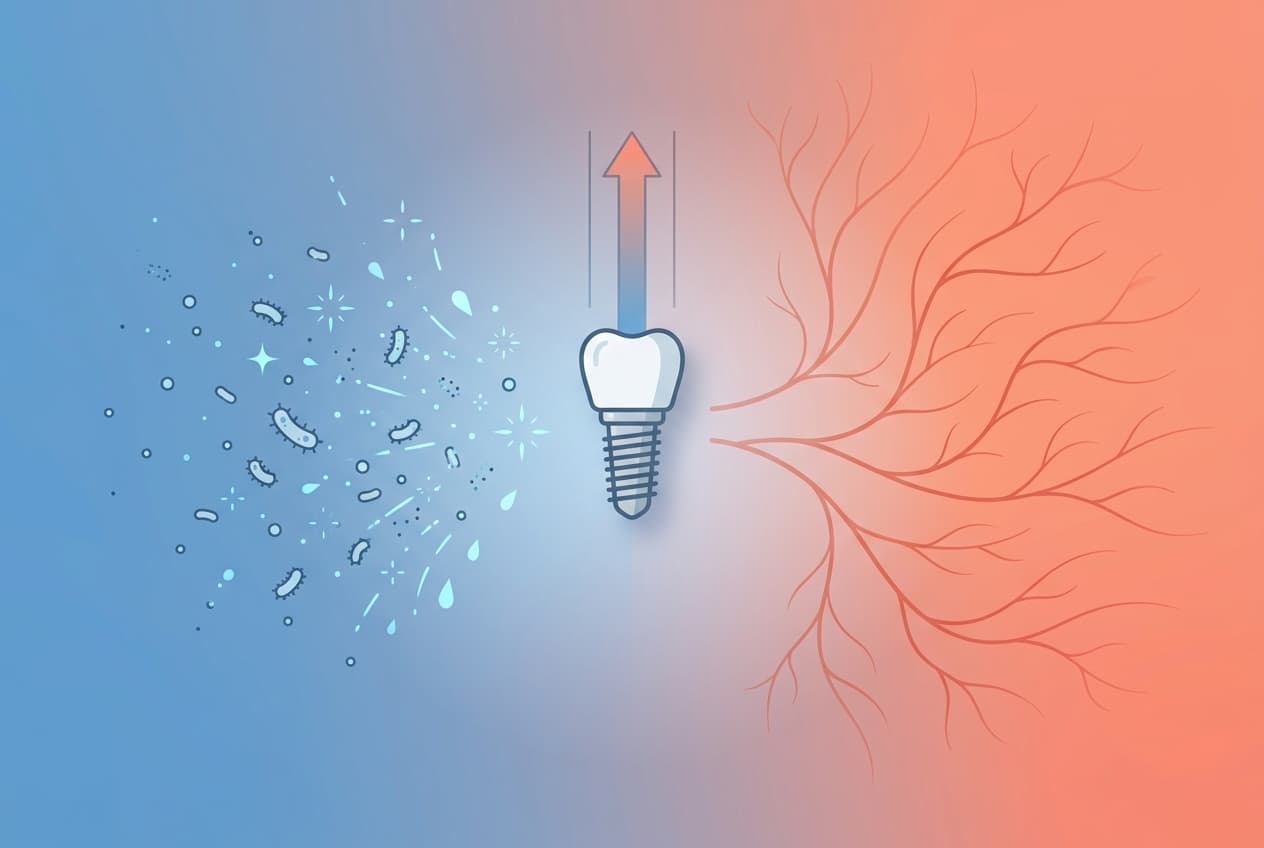 Plasma-Activated Water Switches Between Killing Bacteria and Regrowing Vessels by Voltage in Peri-Implantitis